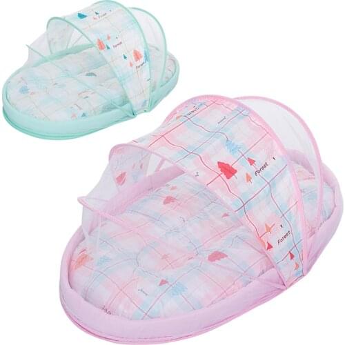 New Portable Foldable Baby Kids Infant Bed Zipper Mosquito Net Tent Crib Sleeping Cushion Collapsible Portable Kid Bed Baby Nest