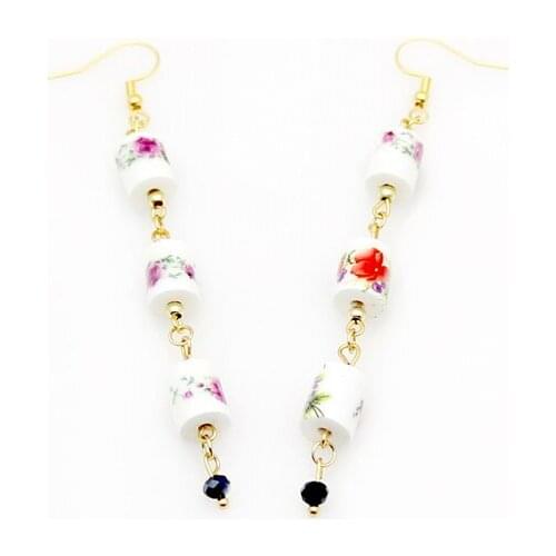Original Chinese style handmade antique middle long earrings wear cheongsam Earrings exquisite versatile Earrings