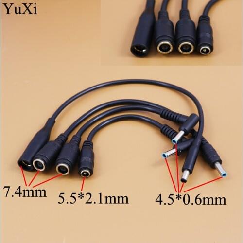 YuXi DC Connector 7.4*5.0 mm Female to 4.5*3.0 4.5*0.6mm Male Blue DC Power Charger Cable Adapter for HP Ultrabook