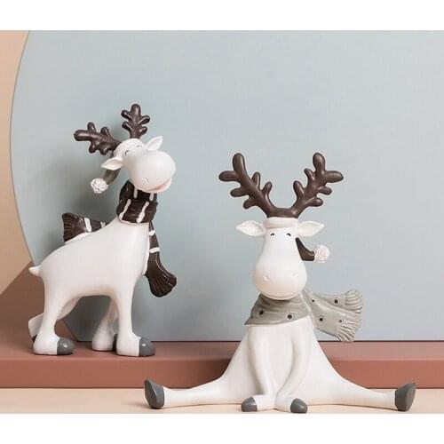 Christmas Deer Nordic Decoration Home Decor Statues Geometric Resin Deer Figure/Figurines/Sculpture Modern Decoration Abstract