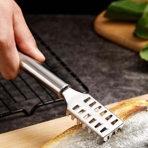 Fish Scales Scraping Graters Stainless Steel Knife Skin Remover Fish Cleaning Peeler Kitchen Accessories Tool Gadget