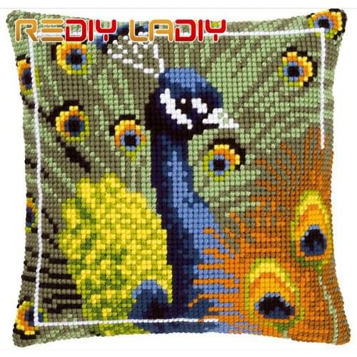 DIY Cross Stitch Cushion Cover Proud Chunky Cross-Stitch Kits 100% Acrylic Yarn Pillow Case Home Decor Hobby & Crafts