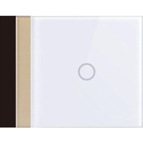 Touch Switch EU Standard White Crystal Glass Panel Light Switch 1Gang 1 Way Wall Lamp Touch Switch