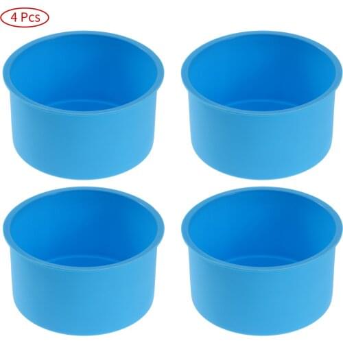 4Pcs Silicone Mold Round Bread Pan Chocolate Cake Bakeware Non-Stick Baking Tools DIY Pastry Mould Kitchen Reusable Baking Molds