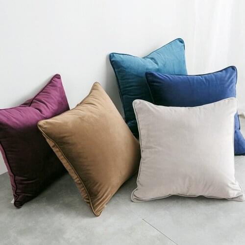Nordic Solid Color Plush Pillowcase Office Sofa Bedside Pillow Hotel Pillow Cushion