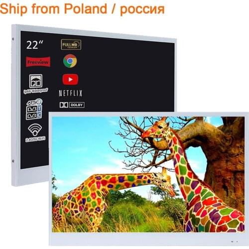 Souria-Velasting 22 inches White Finish Bathroom Luxury Smart LED TV Interior Water Proof Television Kitchen Appliance YouTube