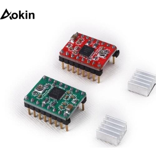 Aokin 3D Printer Parts Reprap Stepper Driver A4988 Stepper Motor Driver Module with Heatsink For Ramps 1.4