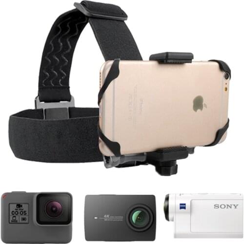 For iPhone Huawei Samsung Phone Clip/Bracket for Gopro SJCAM Action Camera Head Strap Mount Outdoor video shooting Accessories