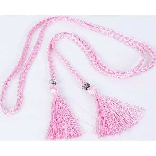 Ladies Dress Belt Corset Thin Strap Women Girls Folk-Custom Tassel Braided Belt Decorated Waist Chain Waist Belt