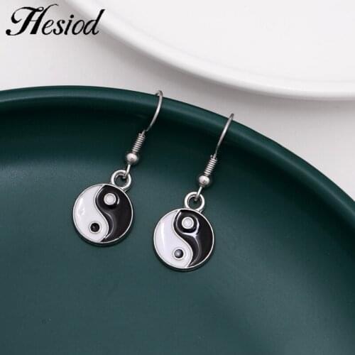1Pair New Classic Traditional Tai Chi Yin Yang Drop Earrings Round Black White Design Ethnic Earrings For Women Gift Jewelry
