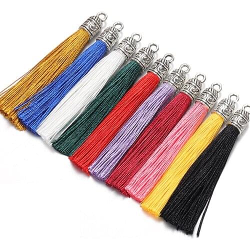 10pcs 5cm Small Tassels with Caps Silk Tassels DIY Earrings Charm Pendants for Jewelry Making Components Accessories DIY