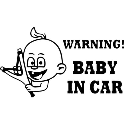 18.7*10.8CM WARNING! BABY IN CAR Vinyl Car Decal Sticker Funny Car Rear Windshield Accessories Black/Silver C9-0006