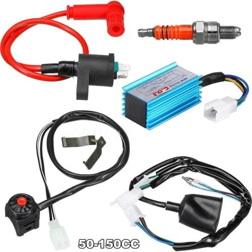 5Pcs CDI Wiring Harness Switch Coil Kit 50/110/125/150cc Pit Dirt Bike Motorcycle ATV