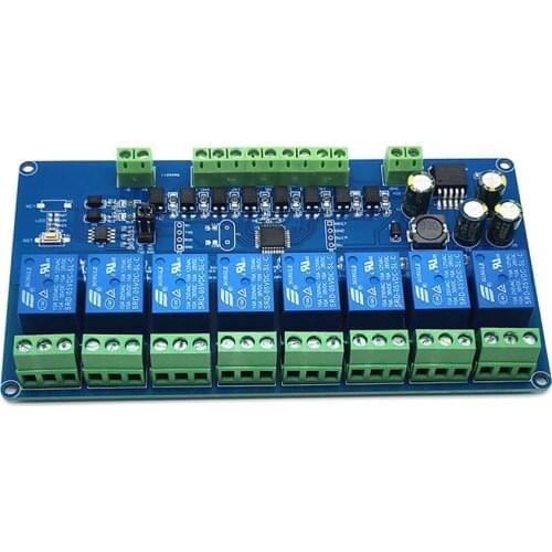 DC 7V-30V Modbus Rtu 8 Channel Relay Module Control Switch RS485 TTL Communication UART 7-30V Relay Switch