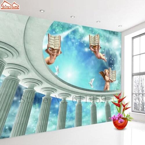 8d Crystal Silk Mural Wallpaper 3d Contact Wall Paper Papers Home Decor Self Adhesive Wallpapers for Living Room Roll Angel Wing