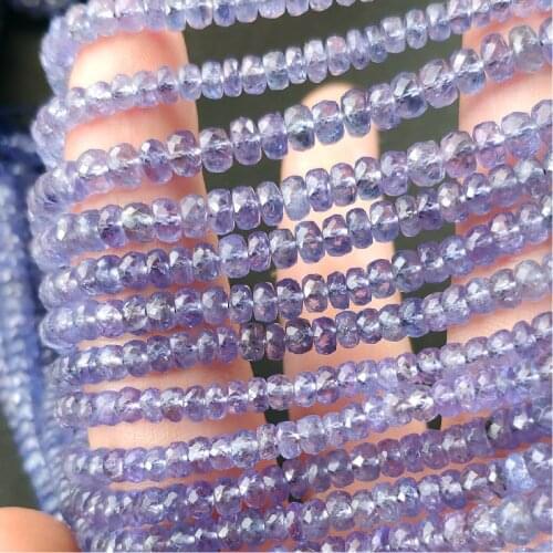 7A loose beads Tanzanite roundel faceted 4-4.5mm 18cm for DIY jewelry making FPPJ wholesale beads nature gem stone