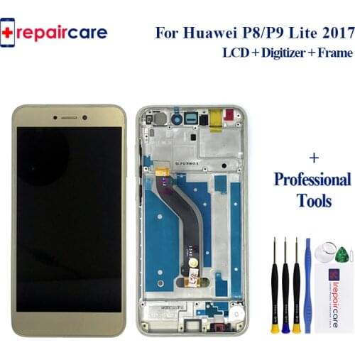 Fast delivery LCD with Frame for Huawei P8/P9 Lite 2017 lcd screen complete Black, White, Gold, blue with Free Tools