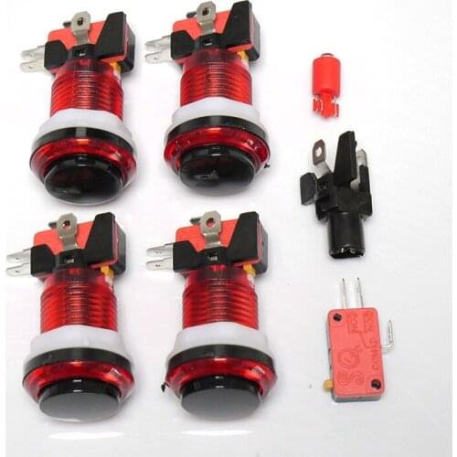 Black Cover 32mm Push Button 5V/12V Led Micro Switch Momentary Illuminated Switch Button for Casino Game Machine