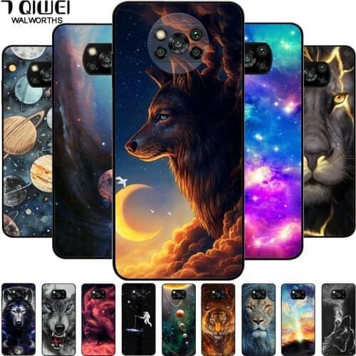 For Xiaomi Poco X3 Pro Case Silicone Soft Wolf Phone Cover for Poco X3 Pro Case TPU Black Funda for Poco X 3 Pro PocoX3 2021