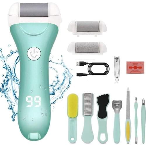 Electric Feet Callus Remover Kit Rechargeable Electronic Dead Foot File Pedicure Tools for Cracked Heel Calluses and Dead Skin