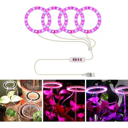 Angel Ring Grow Light 5V USB Phytolamp For Plants Led Full Spectrum Lamp For Indoor Plant Seedlings Home Flower Succulet Bonsai