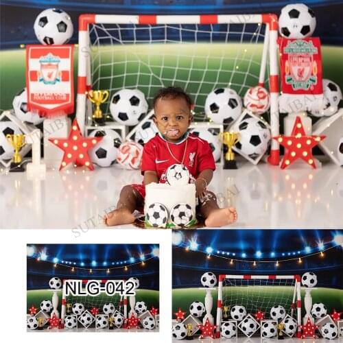 Soccer All Star Boy 1st Birthday Photography Backdrops Cake Smash Photo Props Studio Booth Background Football Decor
