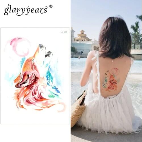 Glaryyears A Bit Big Arm Temporary Tattoo Sticker Howl Fake Tatoo Cartridge Flash Tatto Waterproof Body Art Men Women LC-570