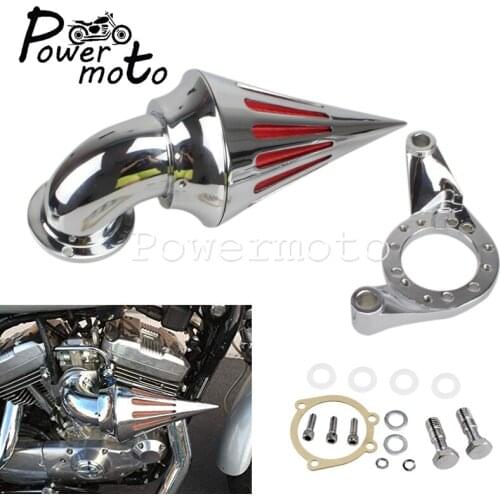 Chrome Spike Cone Reusable Air Filter High Flow Air Cleaner Intake for Harley CV Carburetor Delphi V-Twin Road King Street Glide