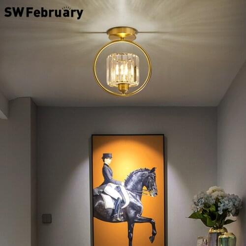 2021 New Crystal Aisle Lamp Corridor Lamp Light Luxury Creative Cloakroom Entrance Hall Lamp Balcony Lamp LED Ceiling Lamp