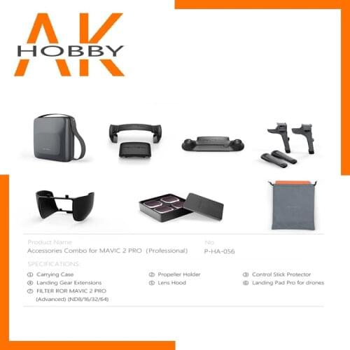 7-in-1 PGYTECH Mavic 2 Pro Accessory kit DJI Mavic 2 ND Filter Case bag Landing Gear Controller Holder Gimbal Cover Landing Pad
