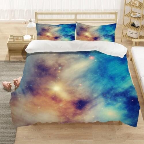 Beautiful Starry Universe 3pcs Bedding Set Full King Twin Queen King Size Bed Sheet Duvet Cover Set Pillowcase Without Comforter
