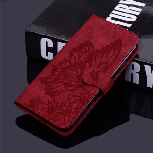 Embossing Wallet Leather Case For Xiaomi Redmi Note 9 Pro Max Prime 8 8A 9A 9T 9S K30S Flip Book Luxury Butterfly Back Cover