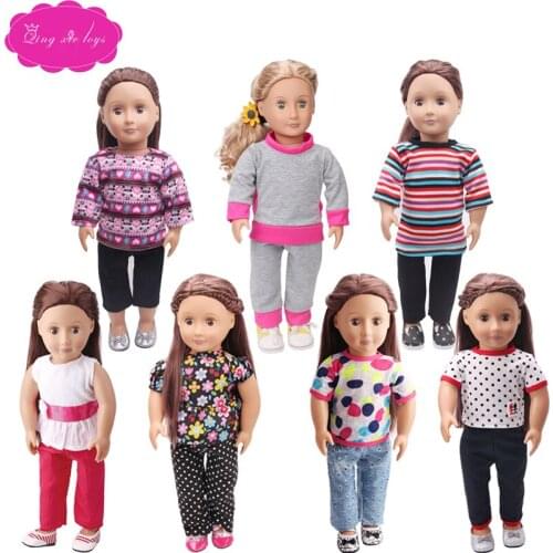 Doll clothes casual suit different styles fit 18 inch Girl dolls and 43-cm baby dolls accessories c103-c422