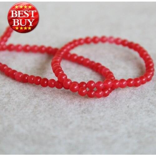 Min Order1) 4mm Fashion New Natural Red Chalcedony Beads Round Shape Stone Loose Beads 15inch Jewelry Making Design Wholesale