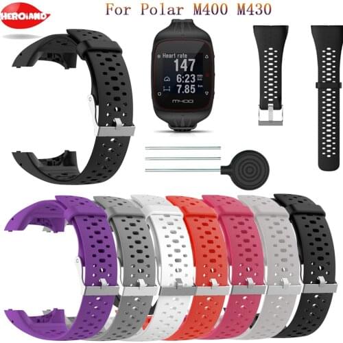 Soft Silicone Wrist Strap Replacement for Polar M430 fashion Smart Sport Watch Band with Tools Wristband for Polar M400 Bracelet