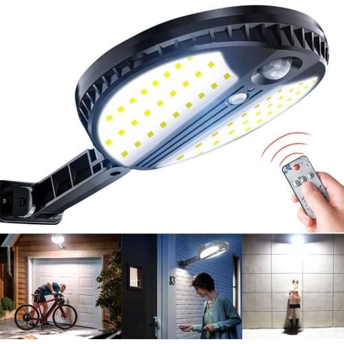70LED Solar Wall Light Smart Outdoor Waterproof Motion Sensor Wall Lamp With Remote Control Solar Garden Light For Garden Street