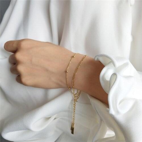 Real 925 Sterling Silver Link Chain Bracelets For Women High Quality Gold Delicate 925 Silver Bracelet For Girls Wedding Jewelry