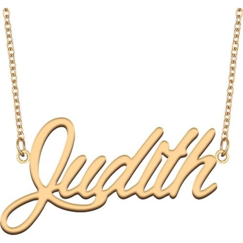 Judith Name Necklace for Women Stainless Steel Jewelry 18k Gold Plated Nameplate Pendant Femme Mother Girlfriend Gift