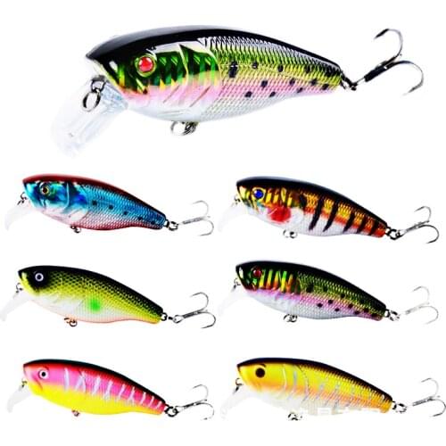 POETRYYI 8cm 14g Rattling Crankbait Fishing Lures Wobblers For Pike Fishing Tackle Lure Minnow Hard Bait Artificial Black Minnow