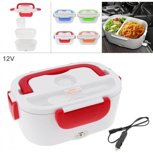 12V 1.5L Portable Split-type Food Warmer Heating Keeping Electric Lunch Box with Spoon / 12V Charging Line for Car