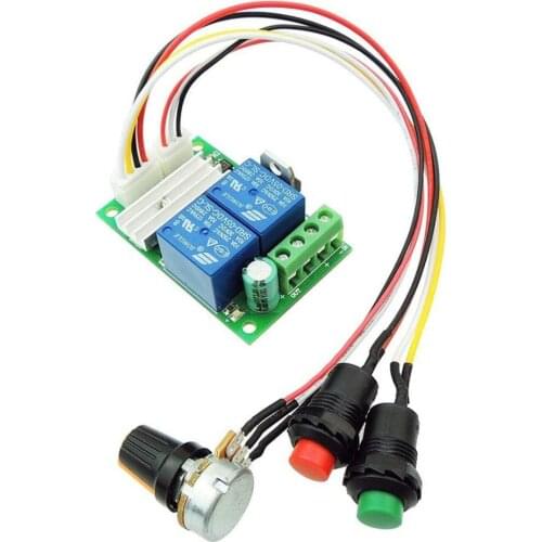 PWM DC Motor Speed Controller Speed Adjustable Reversible Button Switch 6V 12V 24V 3A 80W 1203BS-L