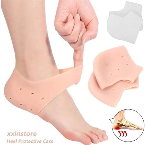 Silicone gel Solid Thin Gel Heel Socks Cracked Foot Skin Care Protector foot case