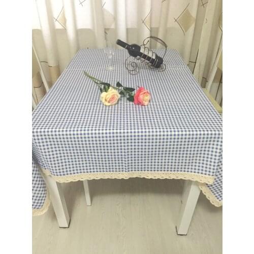 Free shipping 100% cotton tablecloth fabric table cloth Small lattice coffee table cloth table on sale