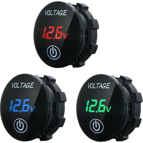 Universal LED Digital Voltmeter For Car Motocycle ATV Boat Voltage Volt Meter Battery Capacity Monitor Panel With Switch