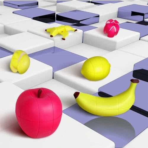 Magic cube puzzle fruit Banana apple lemon Unequal special cute shape toys cube educational cubo magico toys for children Gift