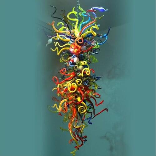 Blown Glass Hotel Foyer Chandelier Elegant Style Home Lighting Hand Blown Glass Chandelier
