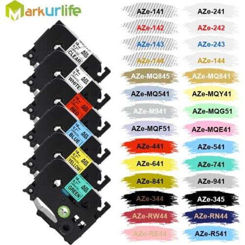 1PC TZe-241 TZe-141 Laminated Label Tape 18mm Compatible For Brother PT Printer tz241 TZe-641 Label Maker tz241 Printer Ribbons