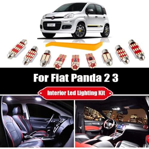 For Fiat Panda 2 3 II III 169 312 319 2003-2018 LED Interior Dome Trunk Reading Light Kit Canbus Car Lighting Accessories