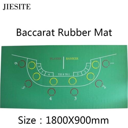 180*90cm Baccarat Rubber Texas Hold'em Casino Poker Tablecloth Green Board Game Table Mat Game Mat with 6 players High Quality
