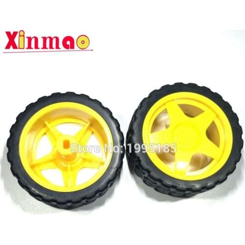 2Pcs DC Intelligent Barrow Load Chassis Robot Tyre Wheel Wheels Motor Smart Car Chassis 40g